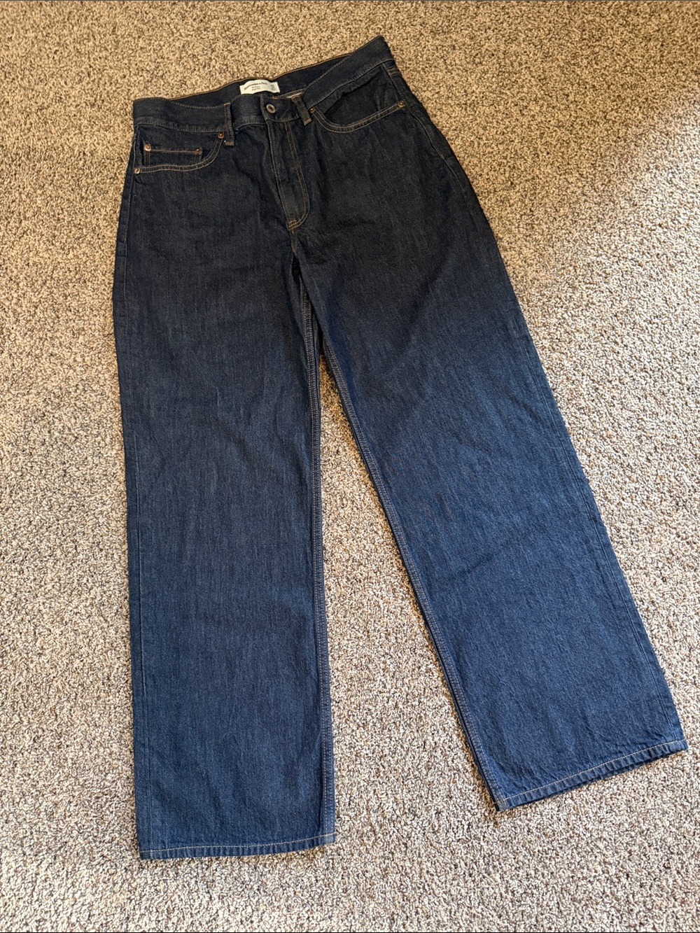 Abercrombie & Fitch Dark Blue Relaxed Straight High Rise Jeans Womens 30/10